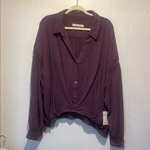 NWT Free people purple blouse size xl